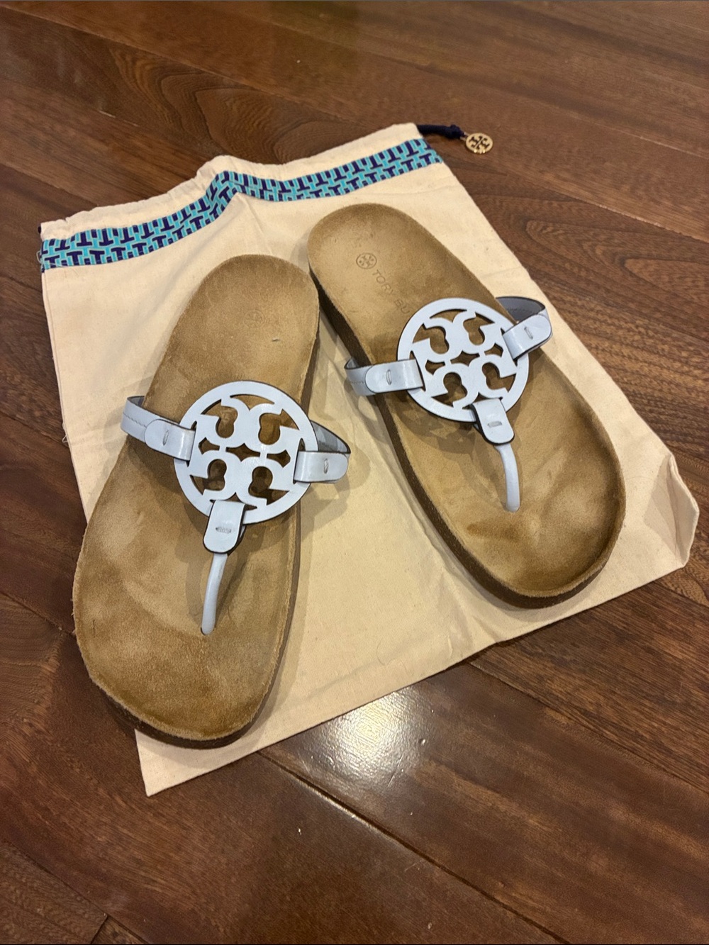 Tory Burch Light Blue Miller Thong Sandals